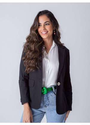 Blazer Preto Alongado Liocel - Enfim Blazer Preto Alongado Liocel - Enfim