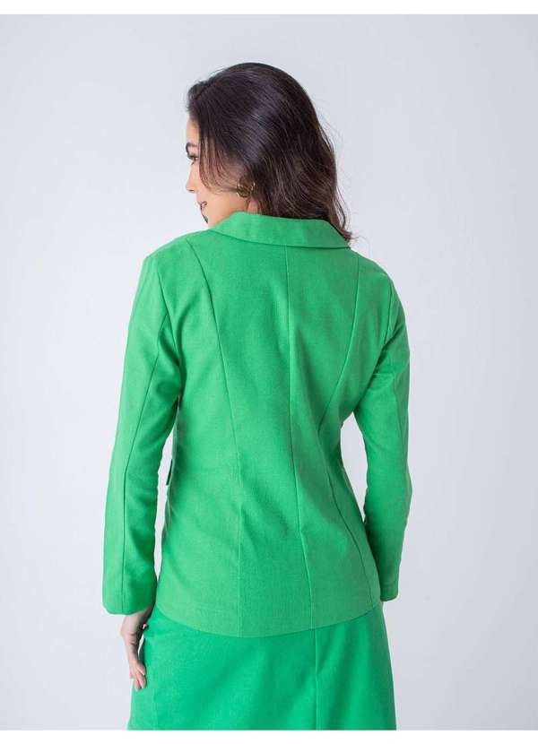 Susie Modas - Blazer com Linho Feminino Verde 2