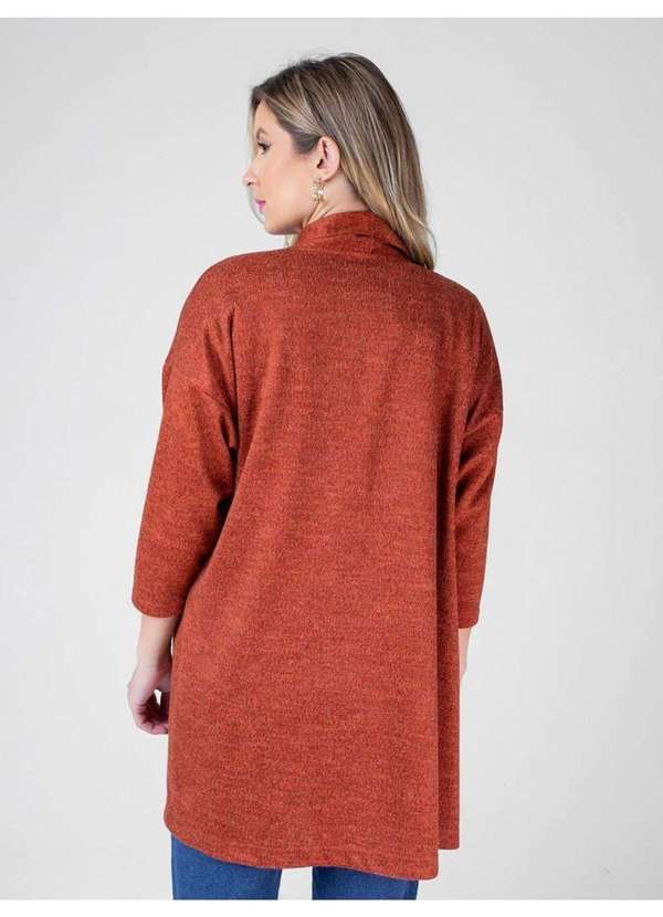 Susie Modas - Cardigan Manga 3/4 Feminino Marrom 2