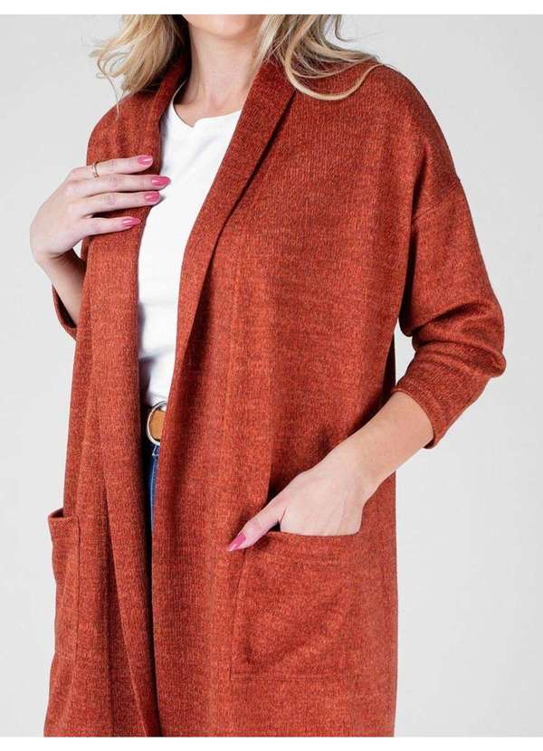 Susie Modas - Cardigan Manga 3/4 Feminino Marrom 3