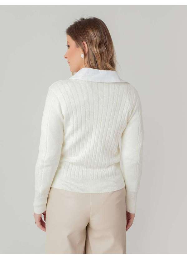 Susie Modas - Cardigan Modal Texturizado Feminino Branco 2