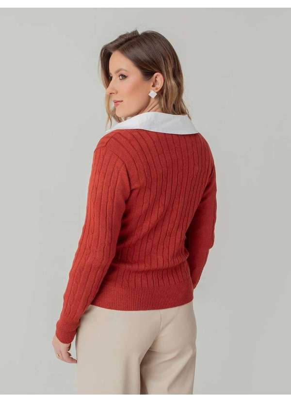Susie Modas - Cardigan Modal Texturizado Feminino Vermelho 2