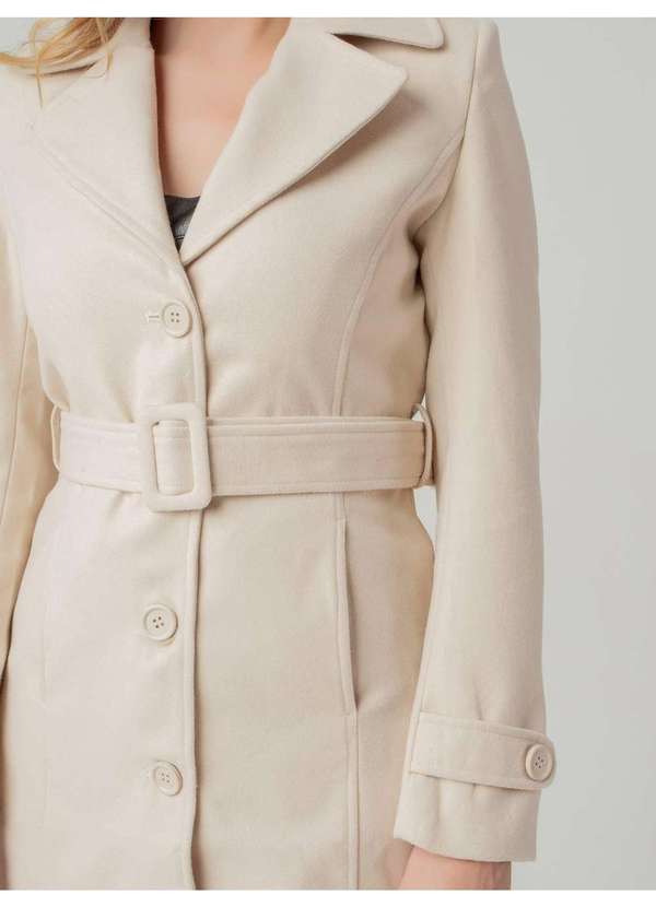Susie Modas - Casaco Alongado Martingale Feminino Bege 3