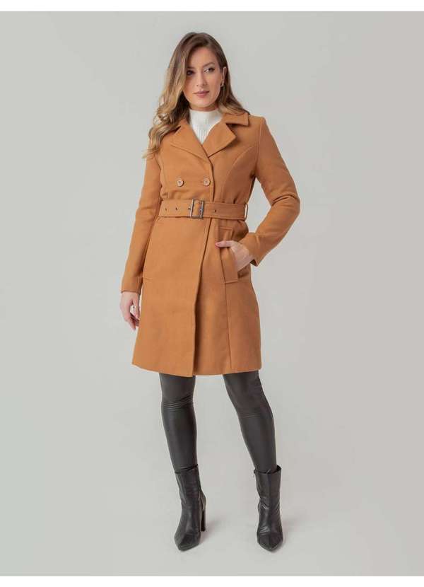 Susie Modas - Casaco Susie Alongado Lapela Feminino 023229071