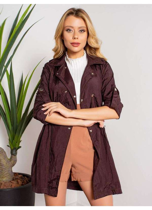 Susie Modas - Jaqueta Parka Feminino Marrom