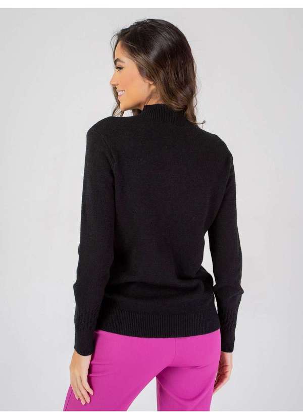 Susie Modas - Tricot Gola Alta Feminino Preto 2