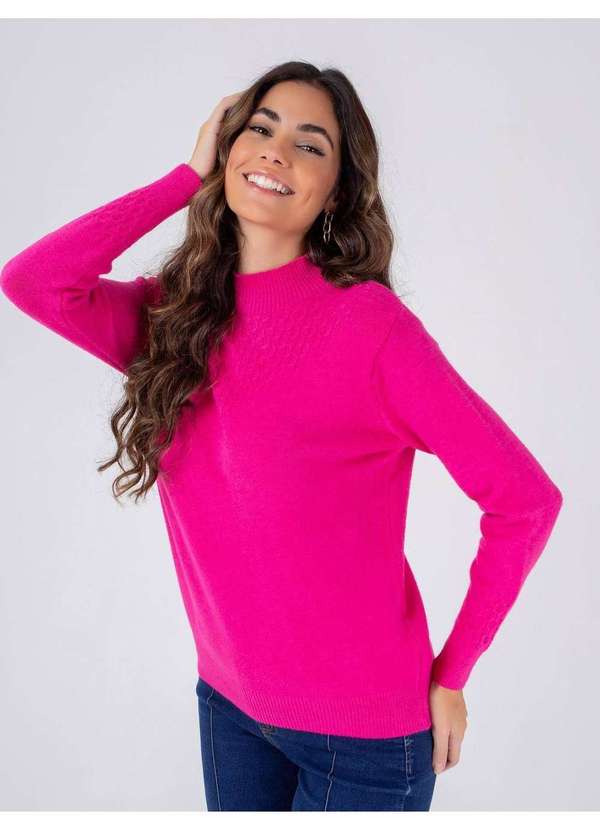 Susie Modas - Tricot Gola Alta Feminino Rosa