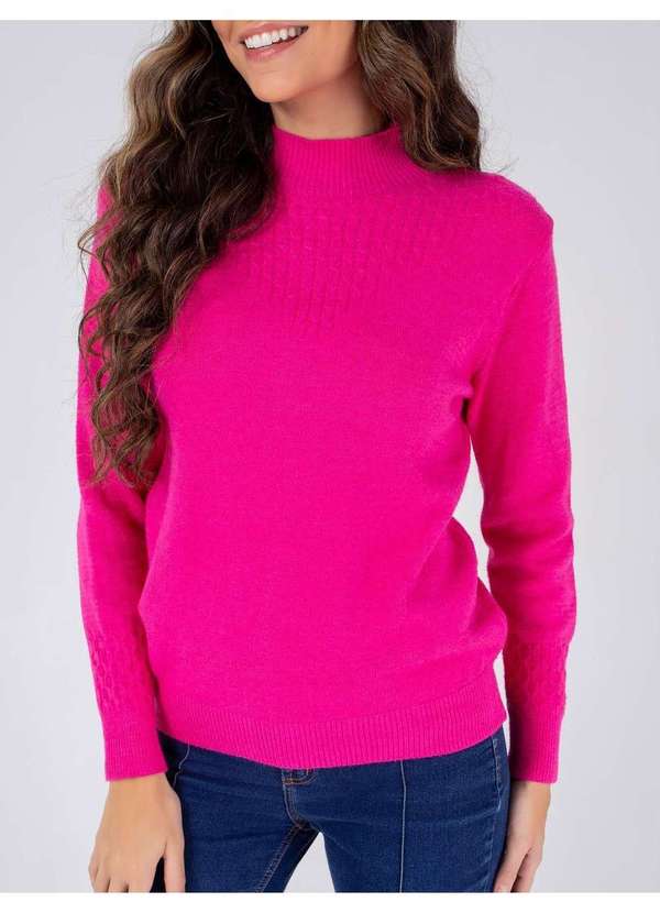 Susie Modas - Tricot Gola Alta Feminino Rosa 3