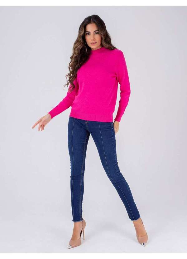 Susie Modas - Tricot Gola Alta Feminino Rosa 4