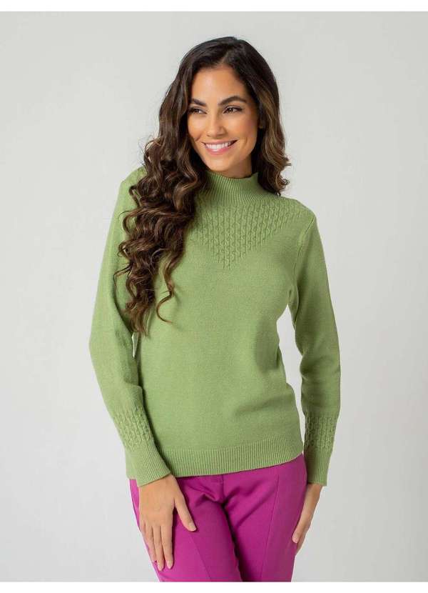 Susie Modas - Tricot Gola Alta Feminino Verde