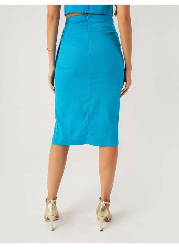 Susie Modas - Saia Midi Laço Feminina Azul 2