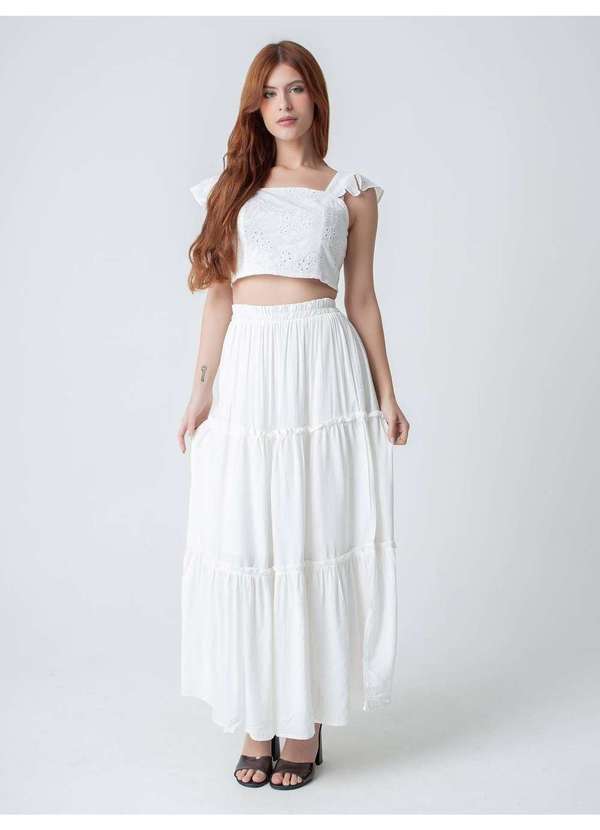 Susie Modas - Saia Três Marias Feminina Branco 4