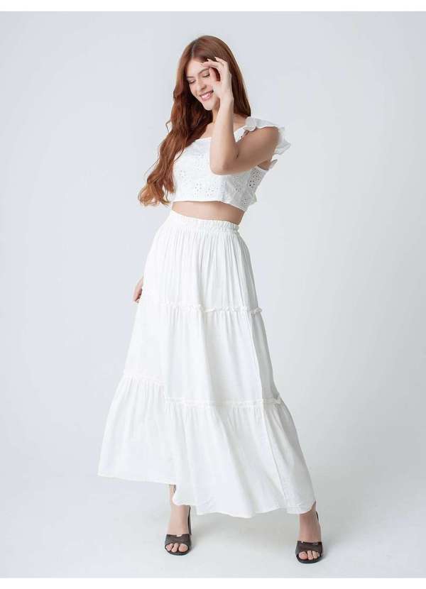 Susie Modas - Saia Três Marias Feminina Branco 5