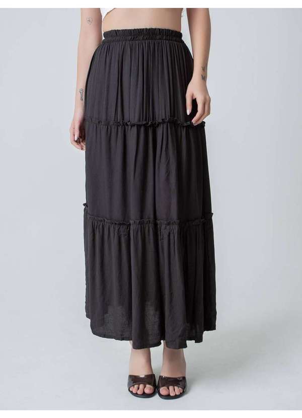 Susie Modas - Saia Três Marias Feminina Preto