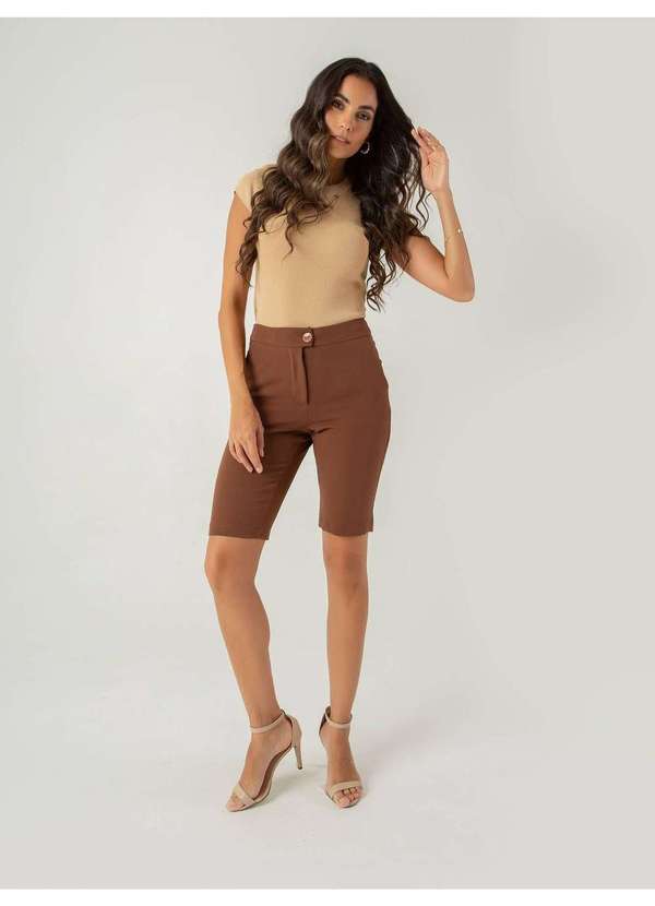 Susie Modas - Bermuda Casual Feminino Marrom 4