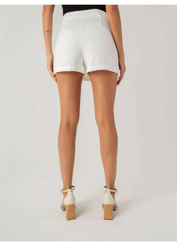 Susie Modas - Shorts Saia Envelope e Bolso Feminino Branco 2