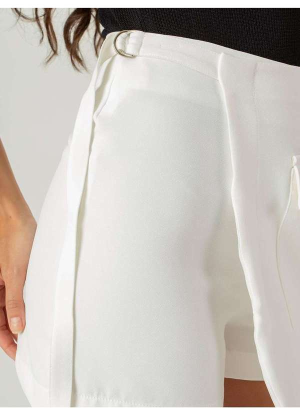 Susie Modas - Shorts Saia Envelope e Bolso Feminino Branco 3