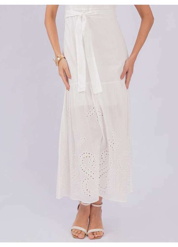 Susie Modas - Vestido Longo Barra Laise Branco 3