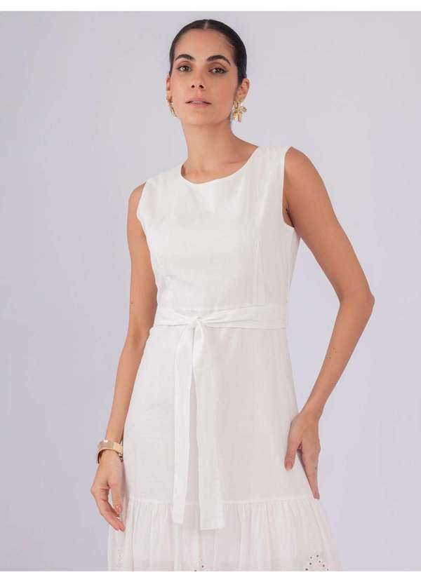 Susie Modas - Vestido Longo Barra Laise Branco 4