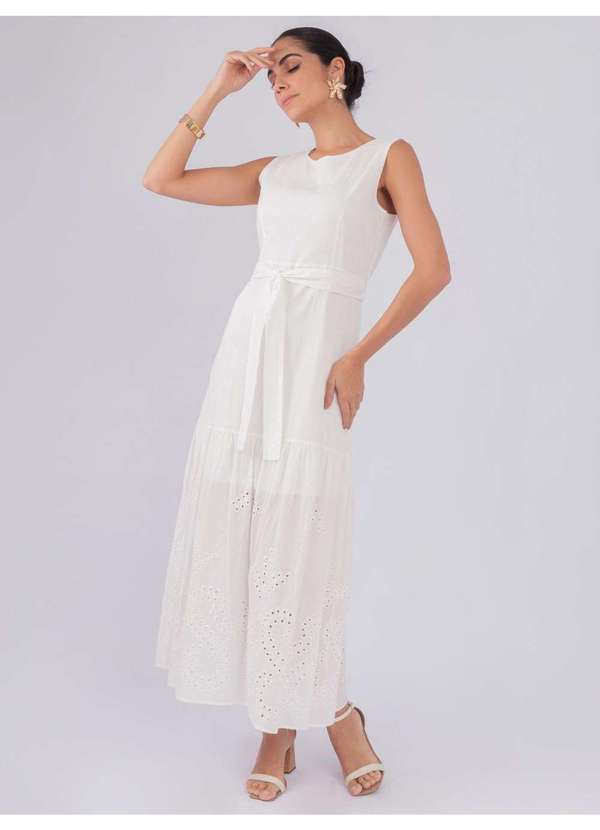 Susie Modas - Vestido Longo Barra Laise Branco 5