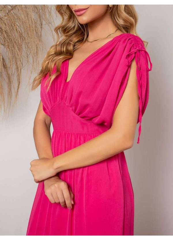 Susie Modas - Vestido Longo Chiffon Feminino Rosa 3