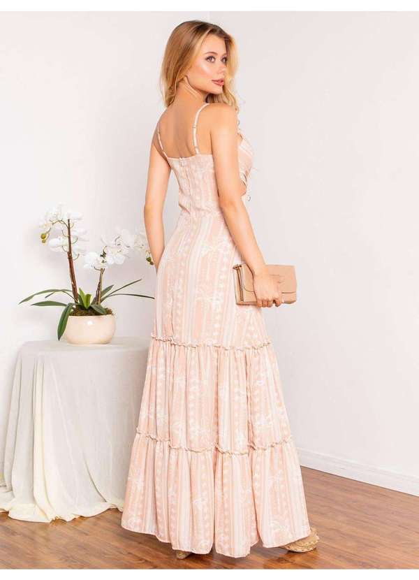 Susie Modas - Vestido Longo Estampado Feminino Branco 2