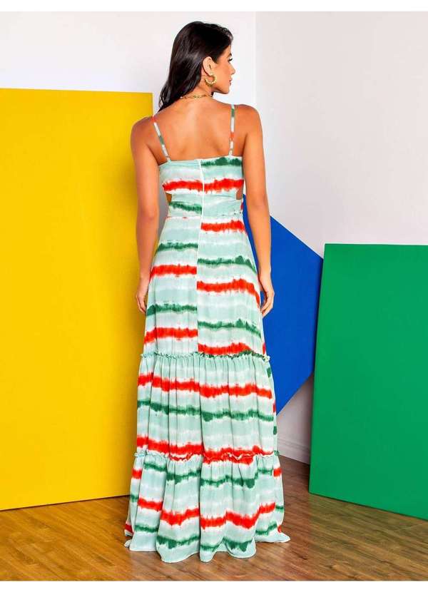 Susie Modas - Vestido Longo Estampado Feminino Verde 2