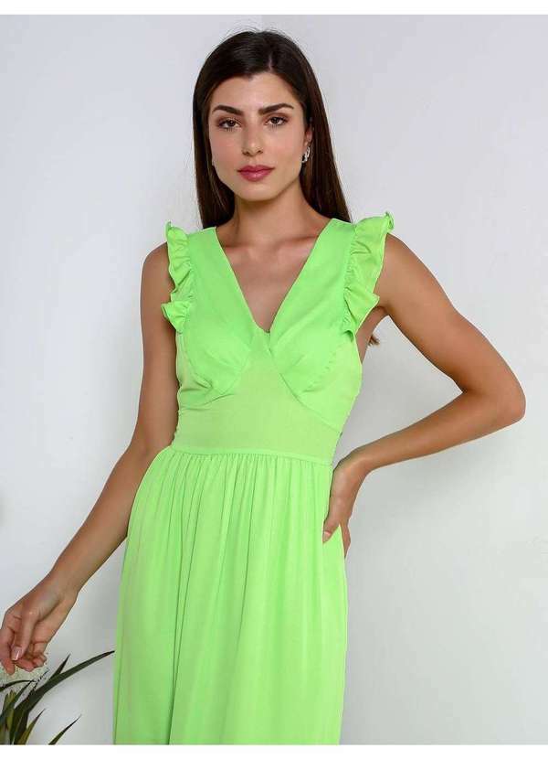 Susie Modas - Vestido Longo Saia Recorte Maria Feminino Verde