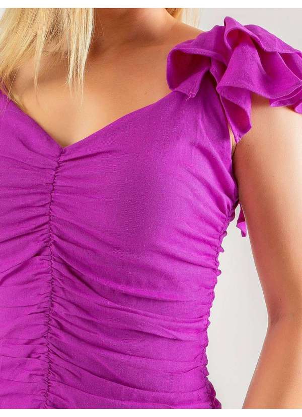 Susie Modas - Vestido Mini Drapeado Feminino Roxo 3