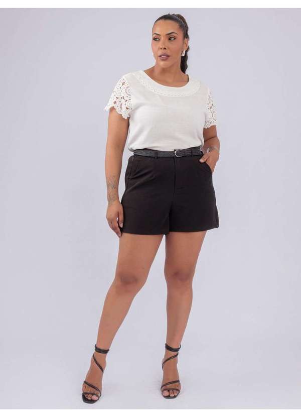 Susie Modas - Blusa Bordada Gola e Ombro Branco 5