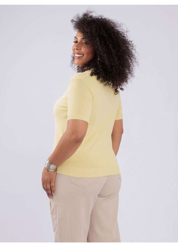 Susie Modas - Blusa Modal Gola Polo Amarelo 2