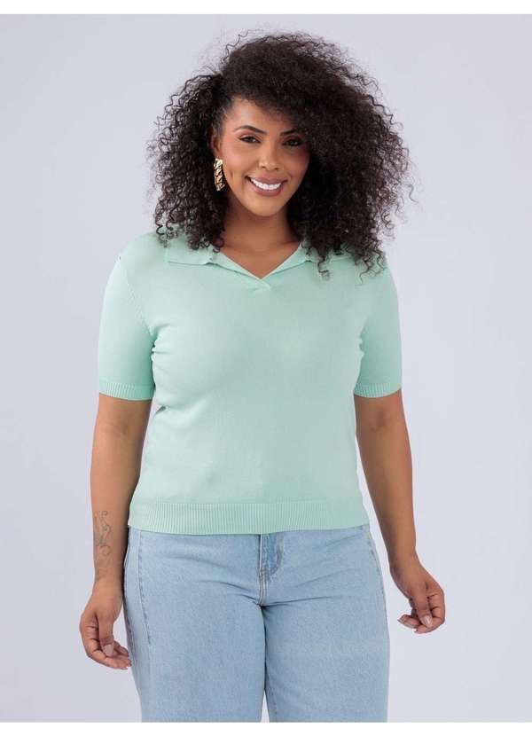 Susie Modas - Blusa Modal Gola Polo Verde 4