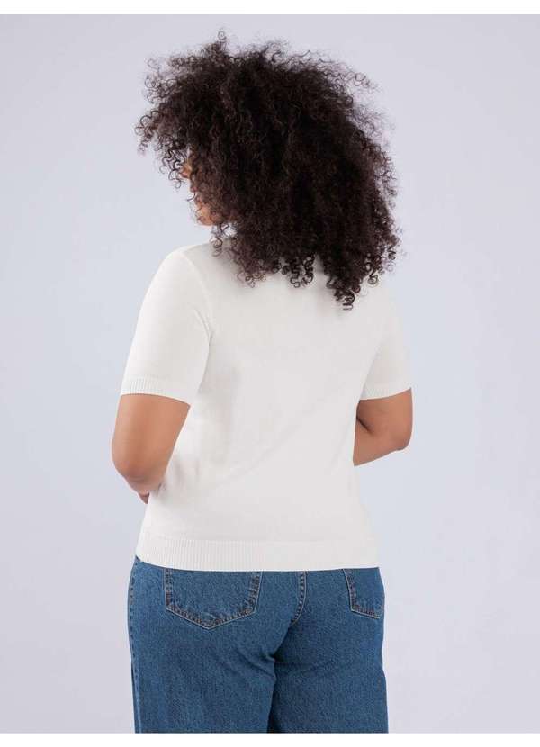 Susie Modas - Blusa Modal Gola Polo Branco 2