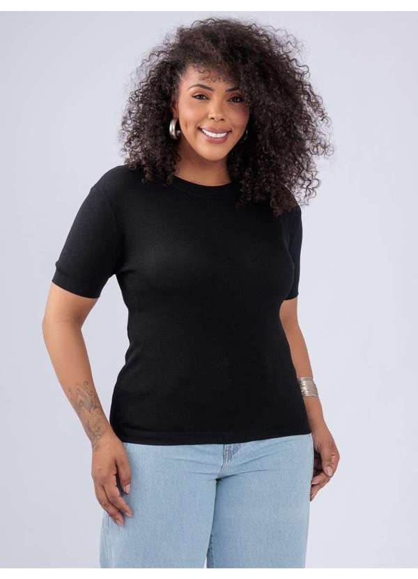 Susie Modas - Blusa Modal Manga Curta Preto 4