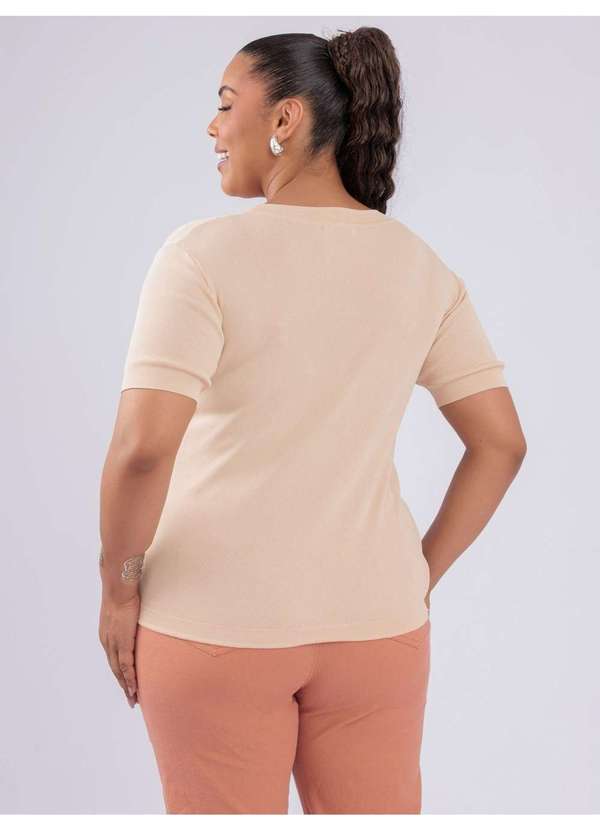 Susie Modas - Blusa Modal Manga Curta Bege 2