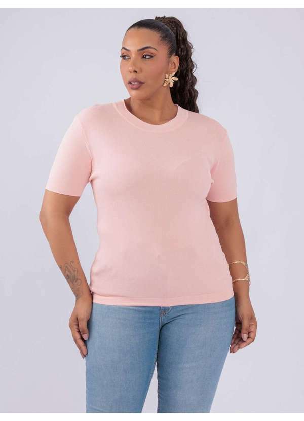 Susie Modas - Blusa Modal Manga Curta Rosa