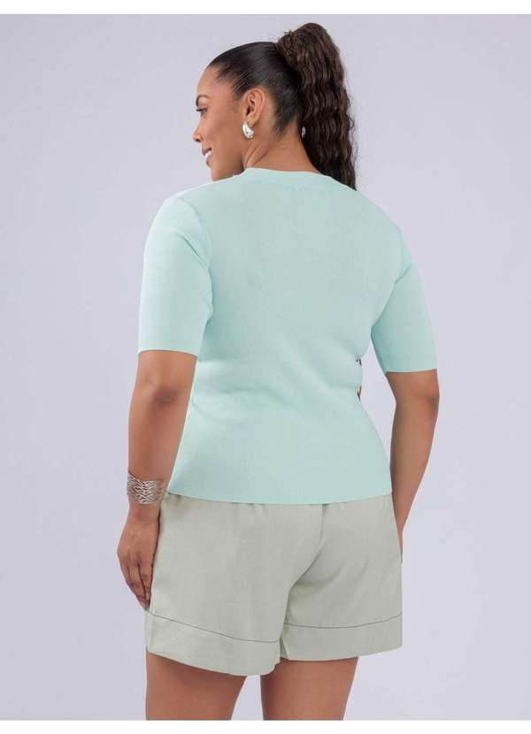 Susie Modas - Blusa Modal Manga Media Azul 3