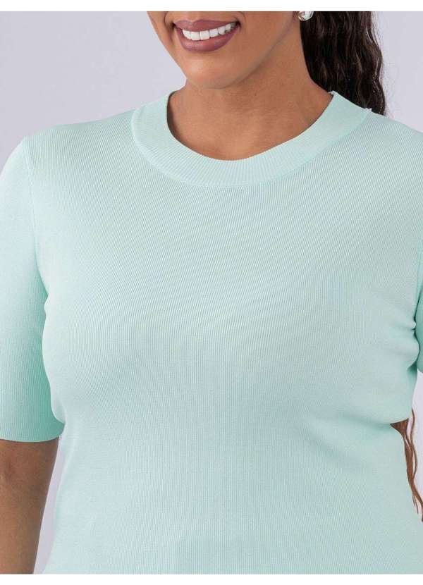 Susie Modas - Blusa Modal Manga Media Azul 2