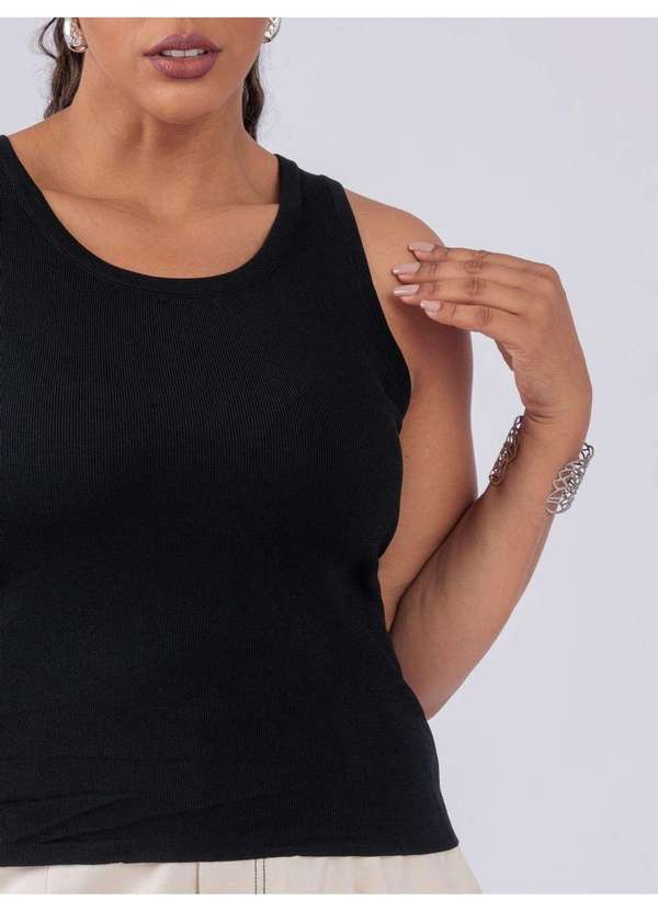 Susie Modas - Blusa Modal Regata Preto 3