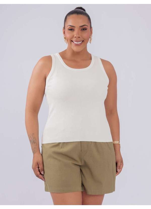 Susie Modas - Blusa Modal Regata Branco