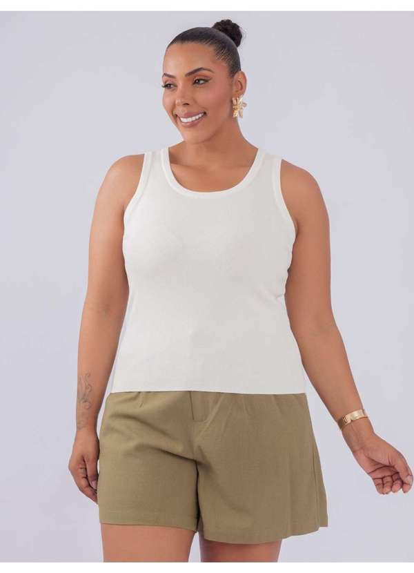 Susie Modas - Blusa Modal Regata Branco 4