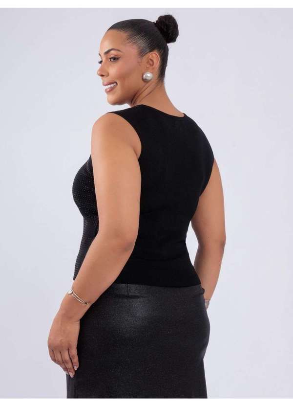 Susie Modas - Blusa Modal Strass Preto 2
