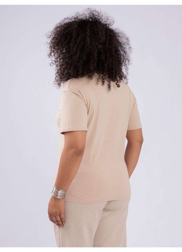 Susie Modas - T-Shirt Detalhes Paetê Bege 3