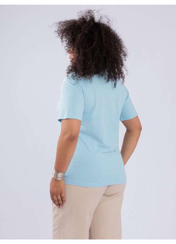 Susie Modas - T-Shirt Detalhes Paetê Azul 2