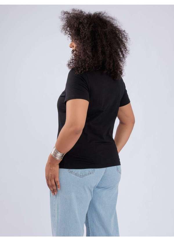 Susie Modas - T-Shirt Gola Strass Preto 2