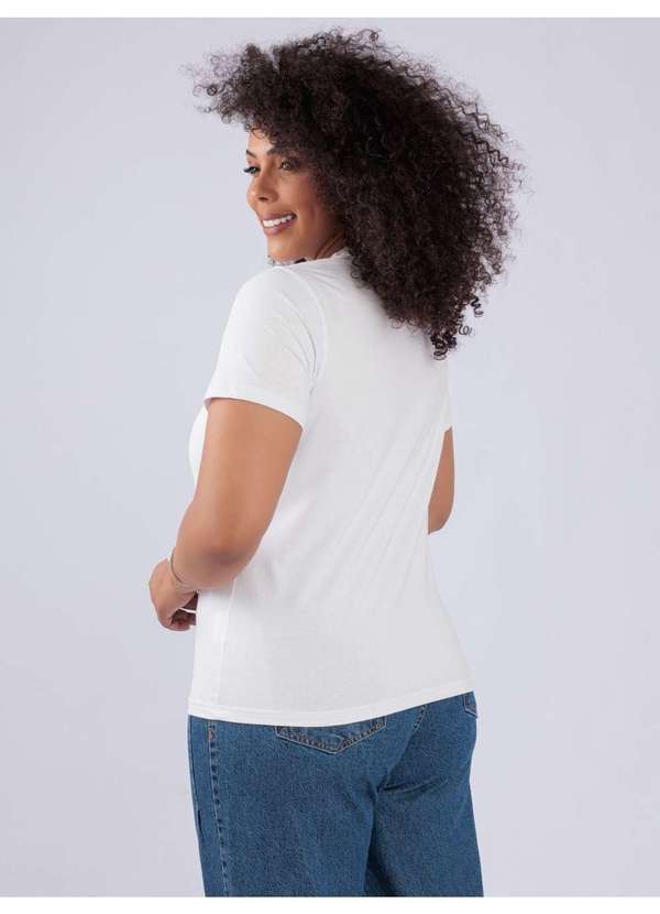 Susie Modas - T-Shirt Gola Strass Branco 2