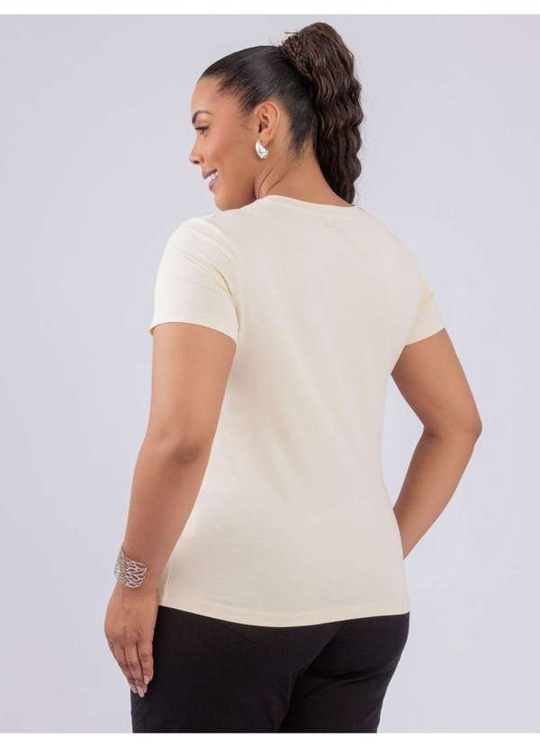 Susie Modas - T-Shirt Gola V Bege 3