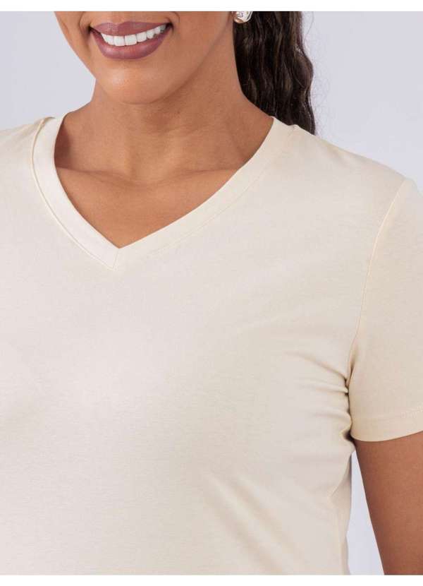 Susie Modas - T-Shirt Gola V Bege 2