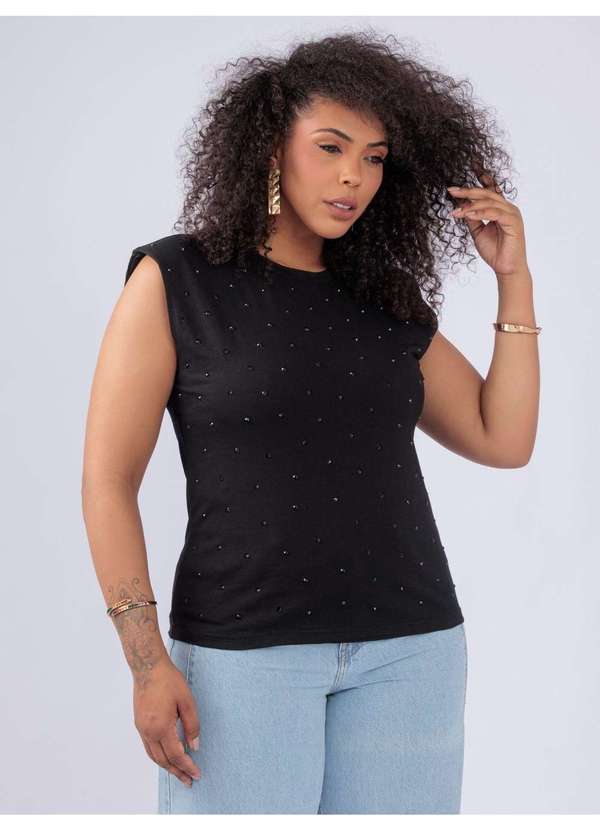 Susie Modas - T-Shirt Strass Ombreira Branco 4