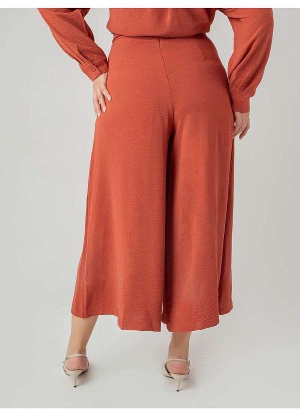 Susie Modas - Calça Pantalona Crepe Heavy Flow Feminino Marrom 2